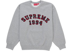 Supreme Plaid Arc Crewneck Heather Grey