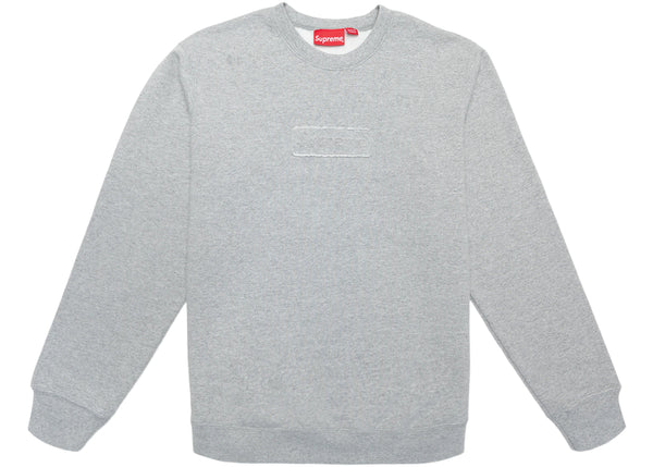 Supreme Cutout Logo Crewneck Heather Grey - SPIKE