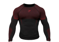 Gymshark Onyx 5.0 Seamless Long Sleeve T-shirt Black/Carmine Red