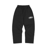 Corteiz Island Puff Print Open Hem Sweatpant Black