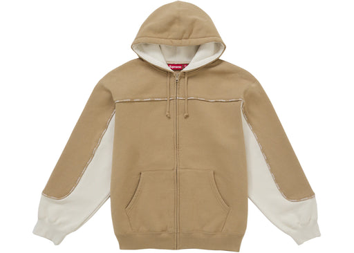 Supreme Piping Zip Up Hooded Sweatshirt Brown