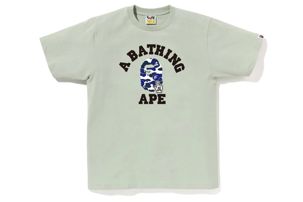 BAPE CAMO GO APE POINTER COLLEGE TEE - GREEN / BLUE