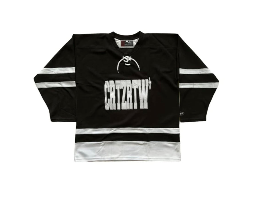 Corteiz Hockey Jersey Bun Da Rest Black White