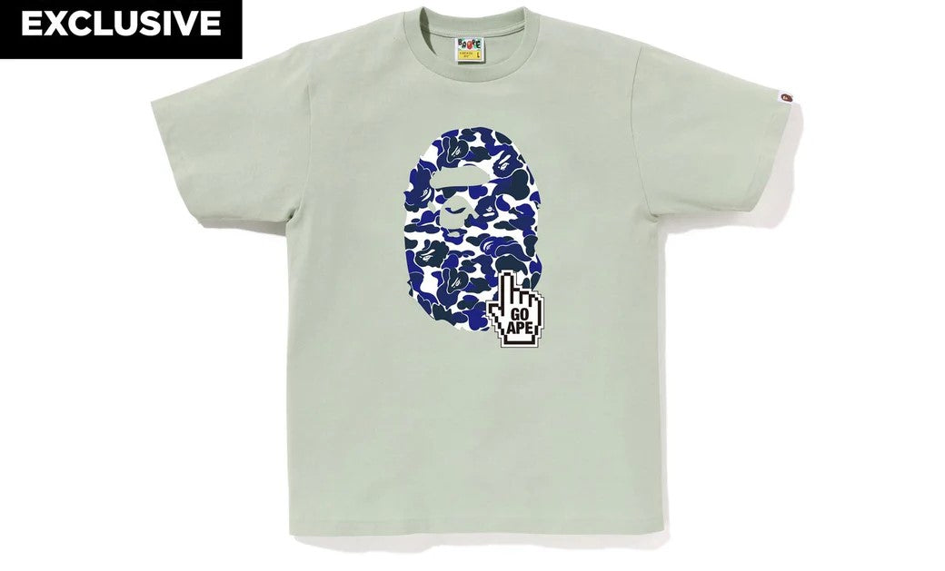 BAPE CAMO GO APE POINTER BIG APE HEAD TEE - GREEN