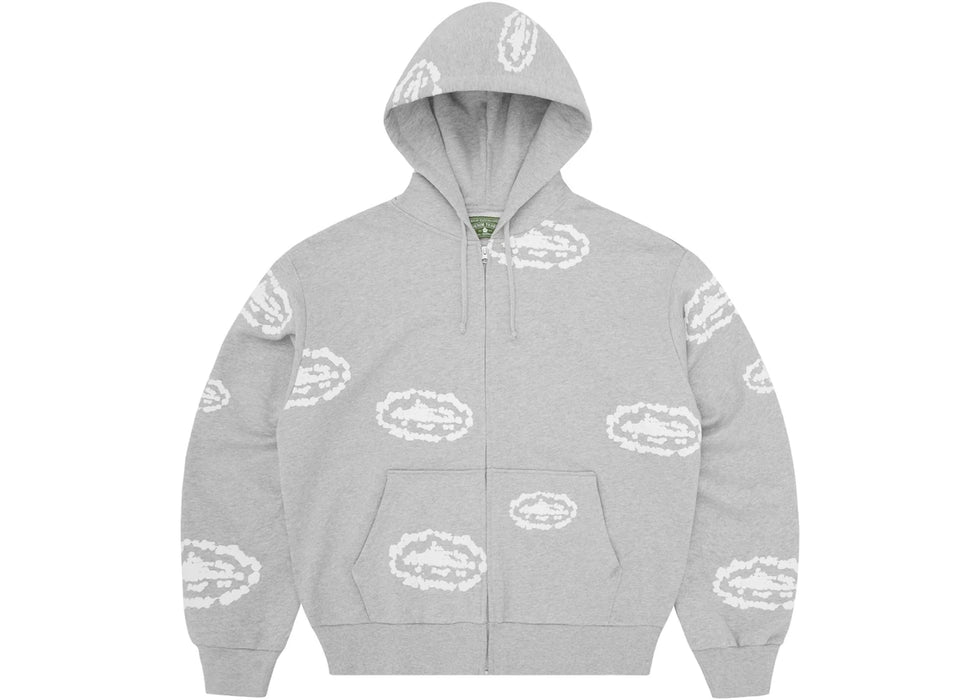 Corteiz x Denim Tears Island Wreath Zip Hoodie Heather Grey