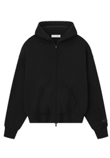 Fear of God Essentials Classic Fleece Zip-Up Hoodie Jet Black