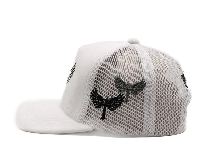 Reflection Luxury Fuzzy Trucker White Black