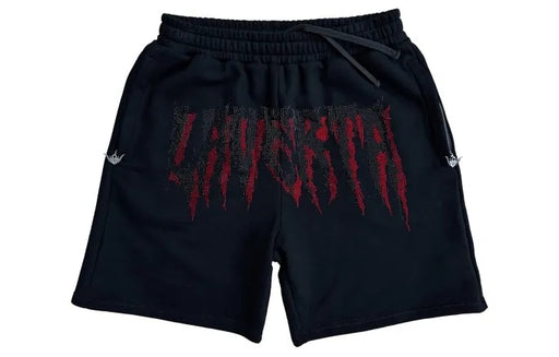 LAVERTA Black Rhinestones Sweatshorts V1