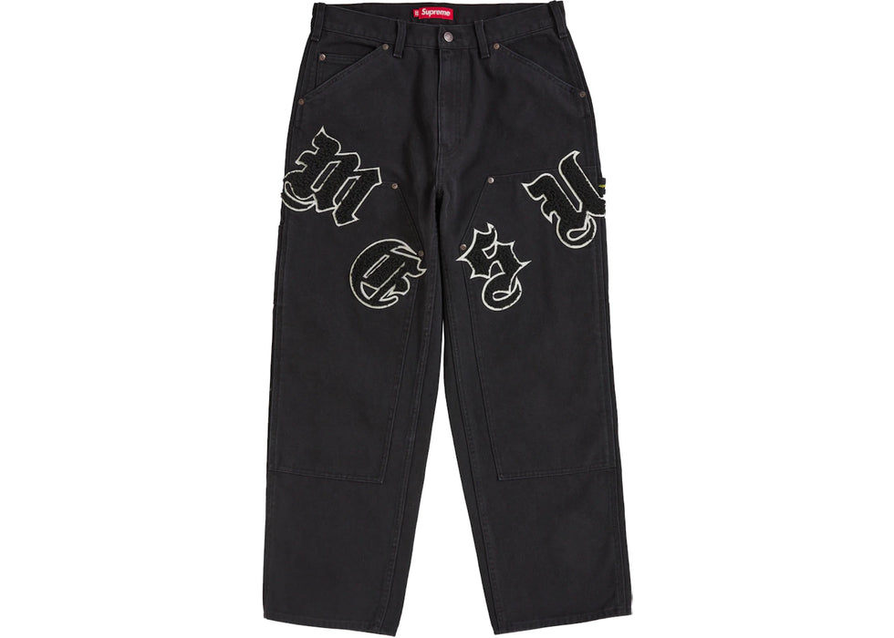 Supreme Old English Canvas Double Knee Painter Pant Black