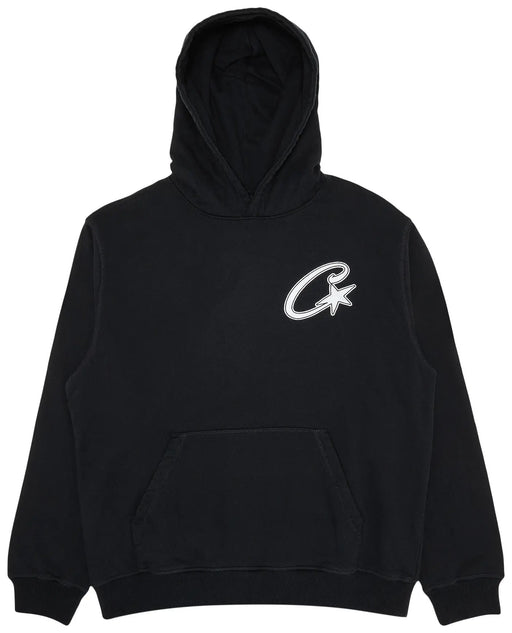 Corteiz Satin C Star Appliqué Hoodie Black