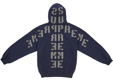 Supreme Mirrored Applique Hooded Sweatshirt Navy
