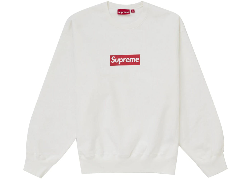 Supreme Washed Box Logo Crewneck White