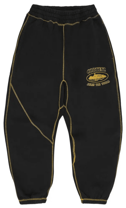 Corteiz Alcatraz Contrast Sweatpants Black/Yellow