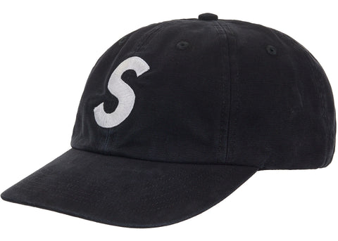 Supreme Washed Canvas S Logo 6-Panel Hat (FW26) Black