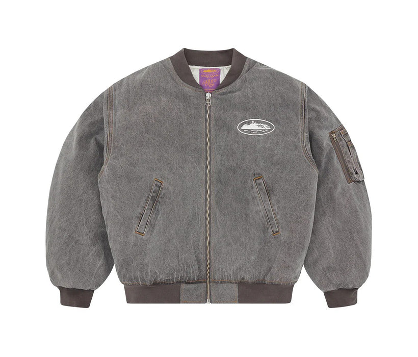 Corteiz Island Bomber Jacket Light Grey