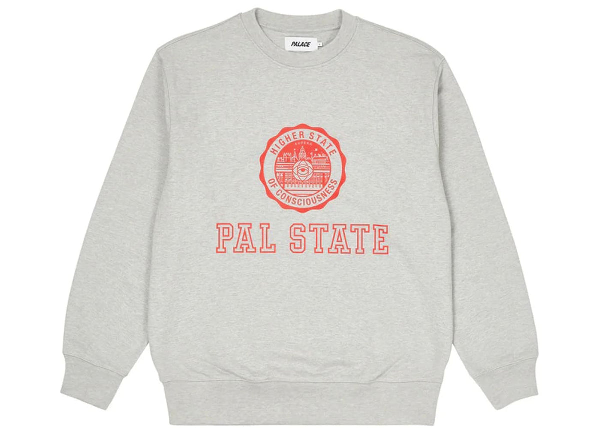 Palace Pal State Crew Grey Marl