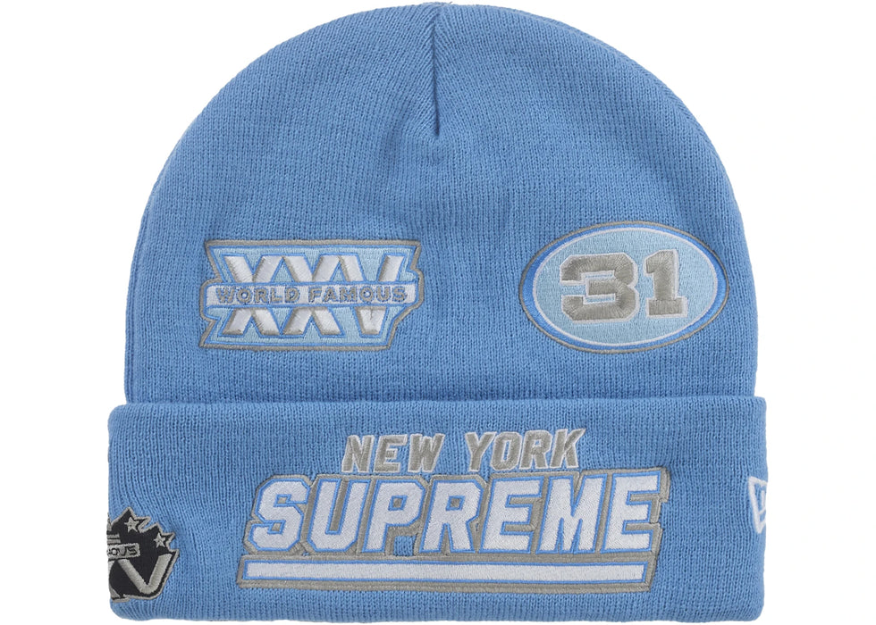Supreme New Era Football Beanie Light Blue