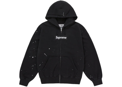 Supreme MM6 Maison Margiela Box Logo Zip Up Hooded Sweatshirt Black