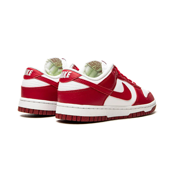 womens dunk low next nature white and gym red