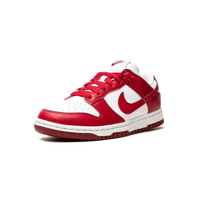 womens dunk low next nature white and gym red
